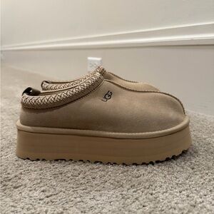 UGG Beige Platform Slip-Ons